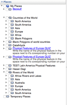 This is my personal MY Places folder. You can see some of the kinds of files I have built that are stored here.