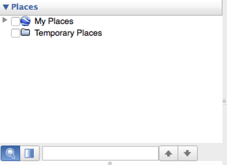 This is where your content will be created and stored. Make note of the two different folders: My Places and Temporary